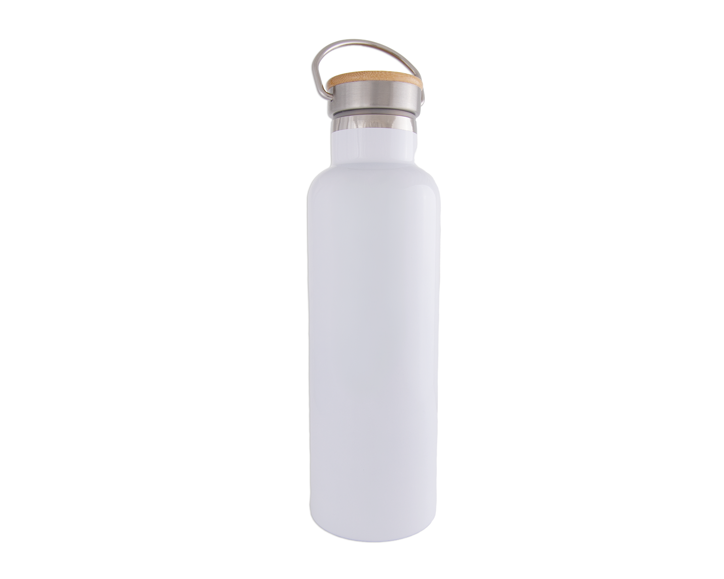 Bouteille isotherme en acier inoxydable avec bouchon bambou