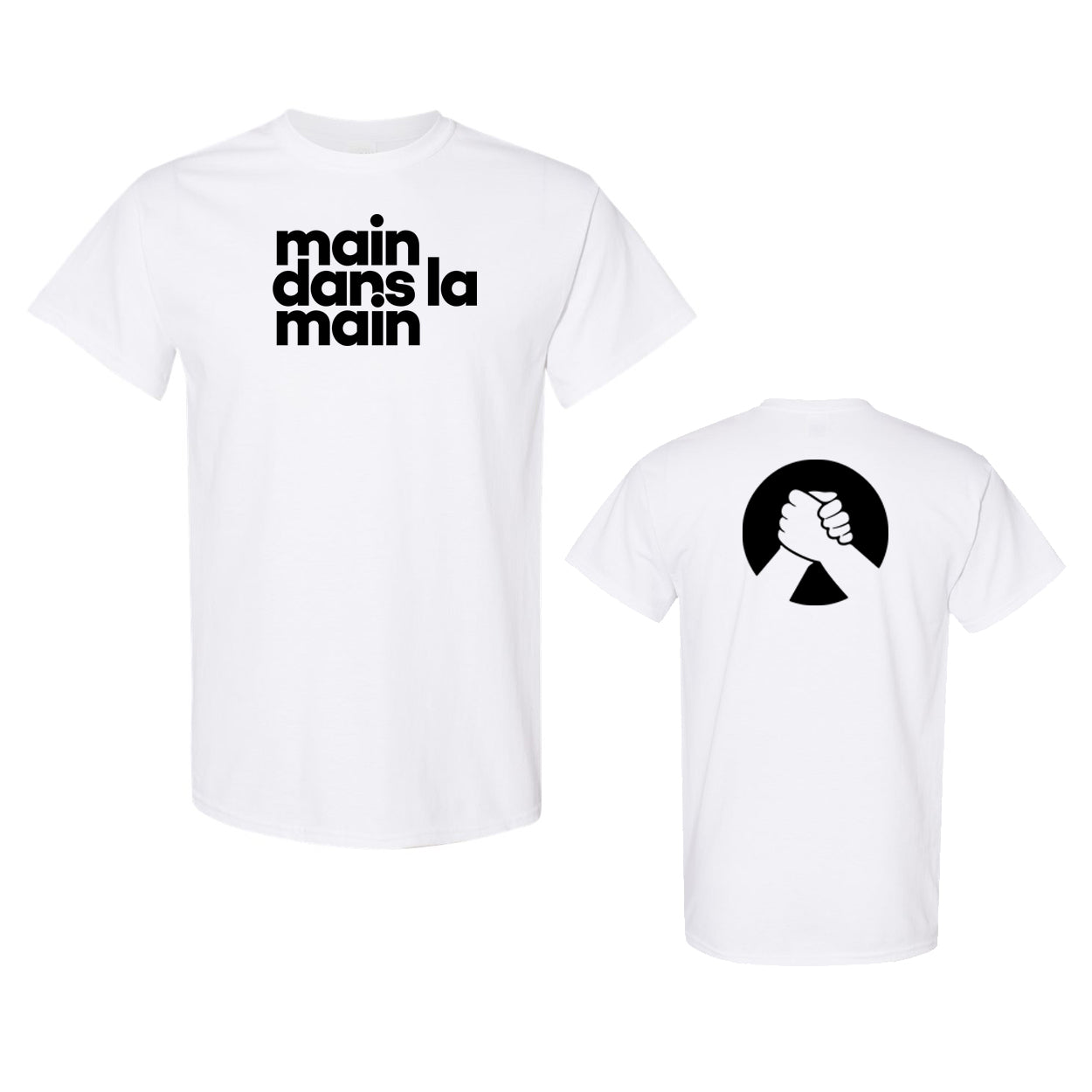 T-shirt main dans la main