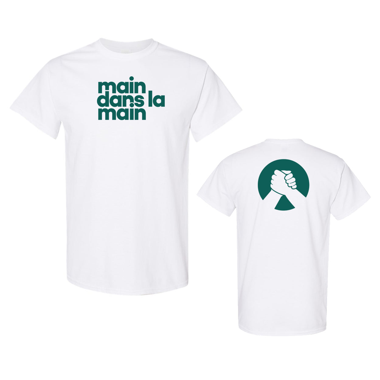 T-shirt main dans la main