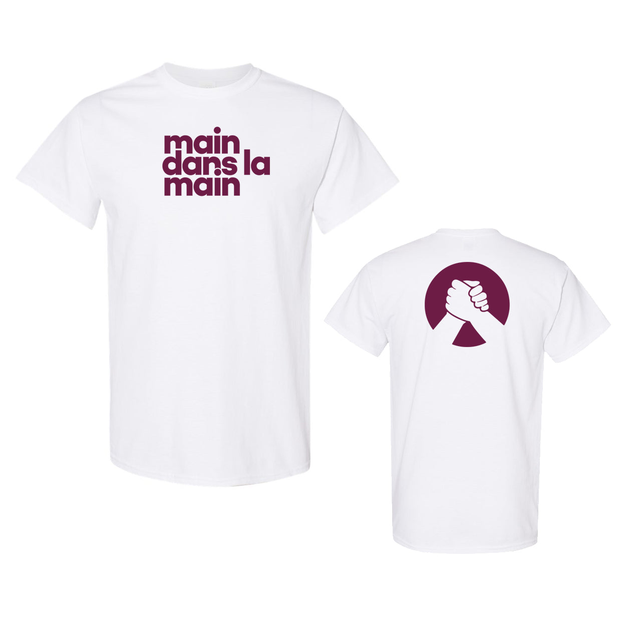 T-shirt main dans la main